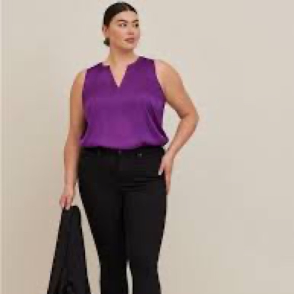 Torrid Satin Split Front Tank Purple